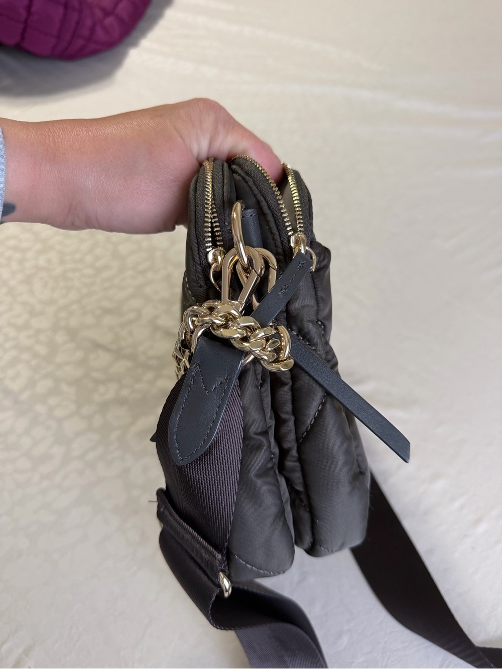 Excellent Used Condition MZ Wallace Quilted Crossbody Bag with Chain - Picture 10 of 10